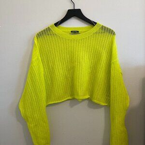 Wild Fable Sheer Cropped Sweater